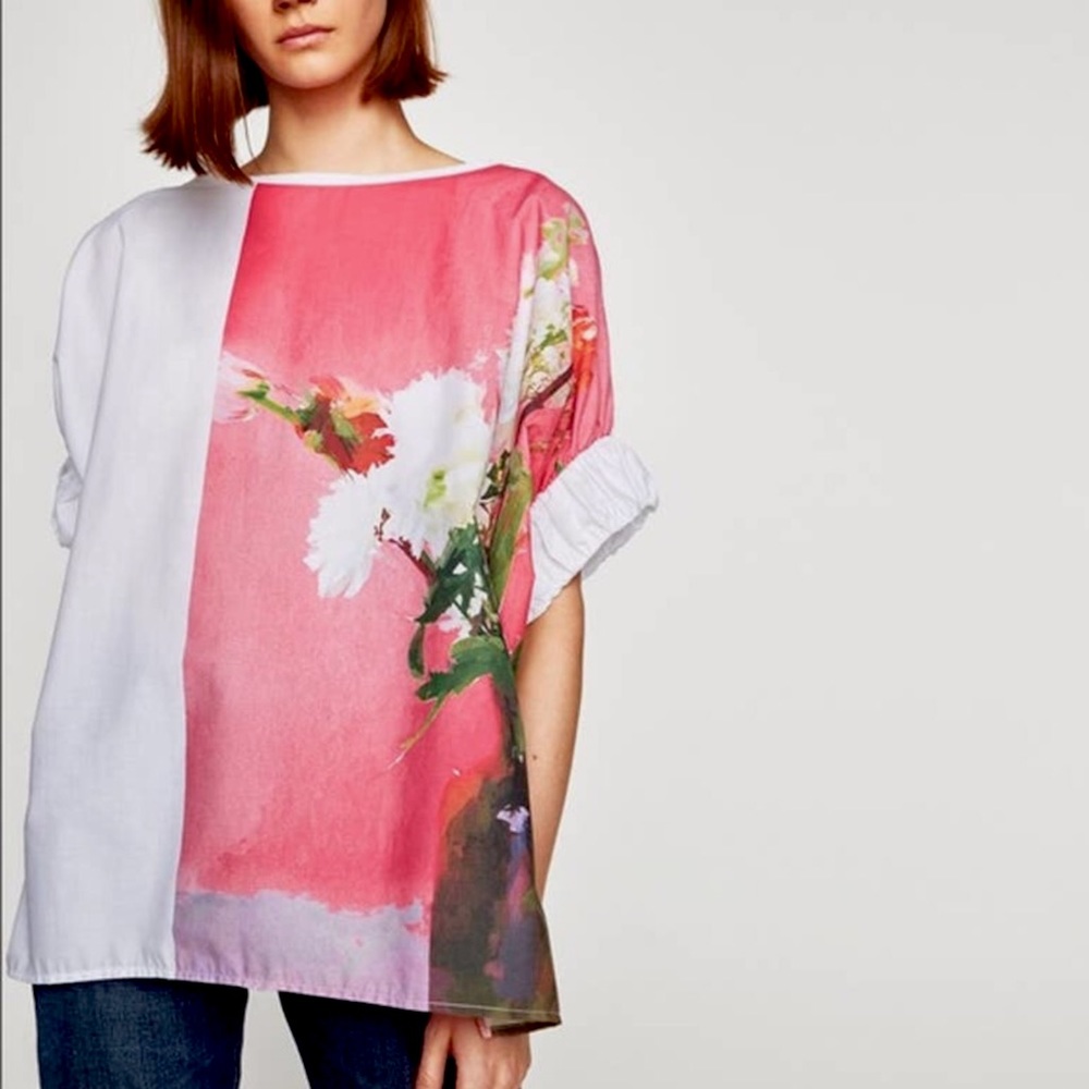 Rare Zara Floral Oversized Top